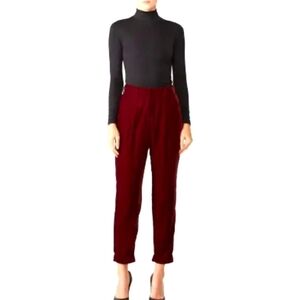 PatBO Slim velvet trouser burgundy 2